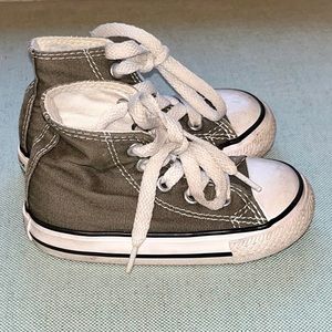Chuck Taylor CONVERSE ALL STAR Infants Khaki Green Hi Top Sneakers Size 5